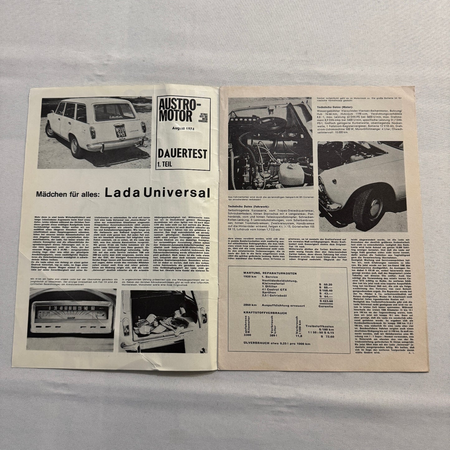 1974 Lada Universal Car Road Test Sales Brochure Catalog German Text Vintage