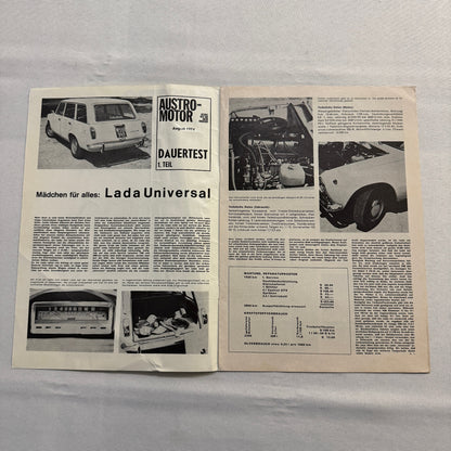 1974 Lada Universal Car Road Test Sales Brochure Catalog German Text Vintage