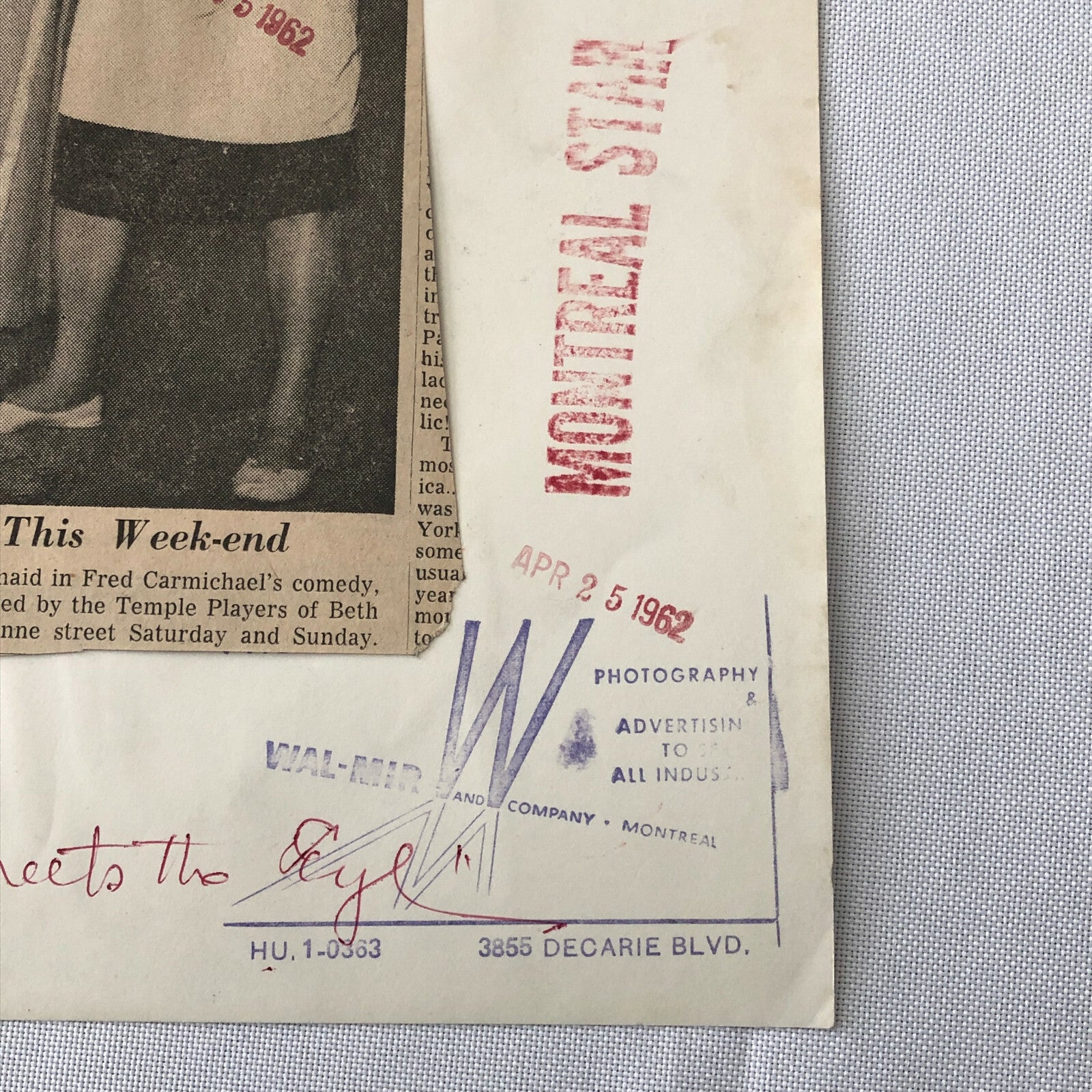 Vintage Press Photo Photograph Montreal Theatre Actresses Comedy Play 