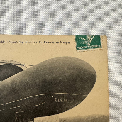 Vintage Zeppelin Airship Dirigible Postcard Post Card French Le Clement Bayard