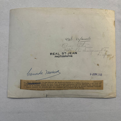 Royal Canadian Navy HMCS Restigouche Military Ship Boat Destroyer 1958 Crew