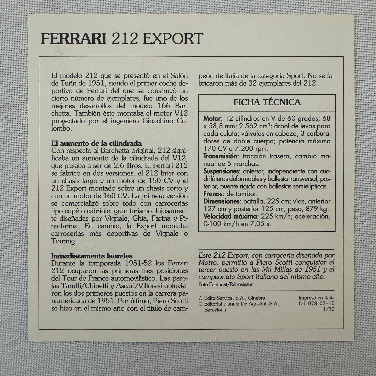 Ferrari Card Lot Ferrari 250 GTO Dino 246 GT F40 512 BB 212 Export 250 GT 365