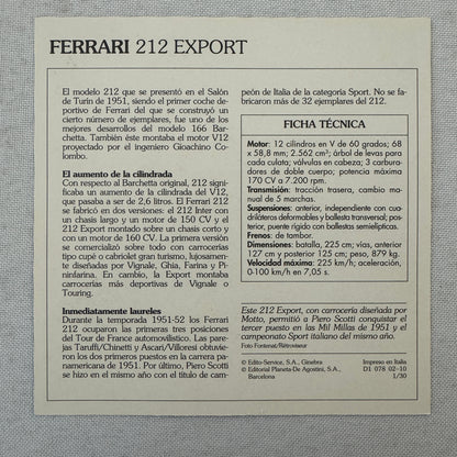Ferrari Card Lot Ferrari 250 GTO Dino 246 GT F40 512 BB 212 Export 250 GT 365