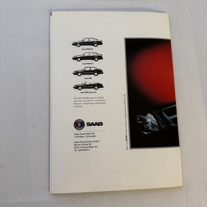 1992 Saab 900 Car Sales Brochure Catalog Saab 900 Cabriolet Turbo 16S GERMAN