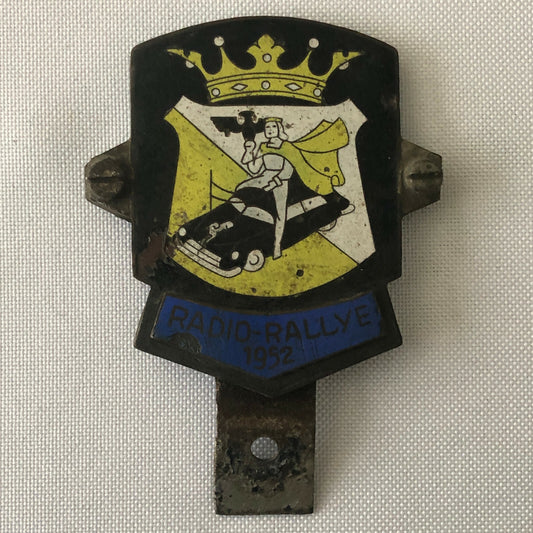 Vintage 1952 Radio Rallye Car Rally Participant Badge Emblem Award 