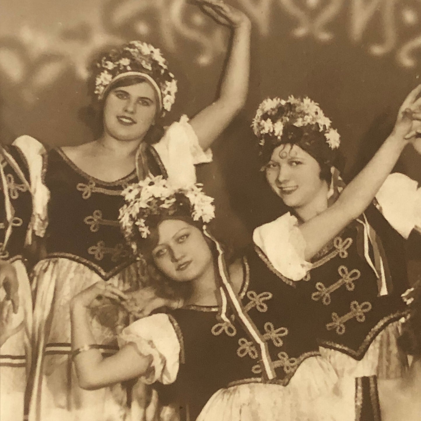 Dobo Ballet Dance Troupe Real Photo Postcard RPPC Post Card Dancers