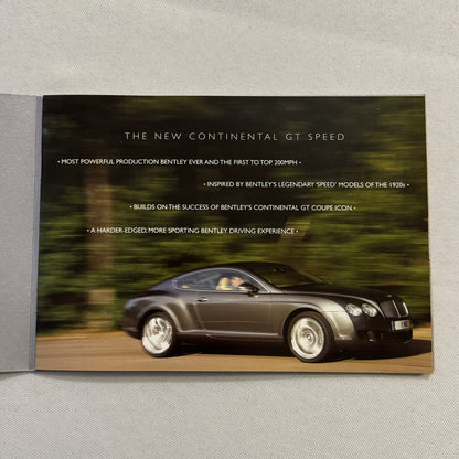 Bentley Contintental GT and GT Speed Press Kit Brochure with CD 2007 2008