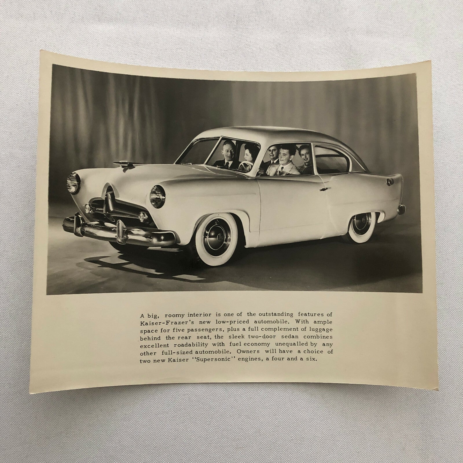 Vintage Kaiser Frazer Car Factory Press Photo Photograph Print 