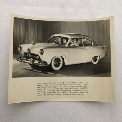 Vintage Kaiser Frazer Car Factory Press Photo Photograph Print 
