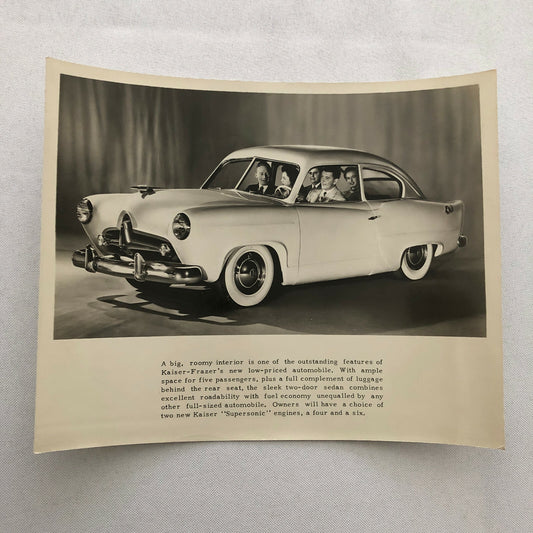Vintage Kaiser Frazer Car Factory Press Photo Photograph Print 