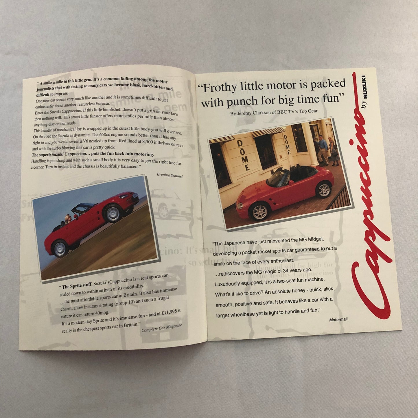 Suzuki Capuccino Sales Brochure Catalog Advertising British UK 1994