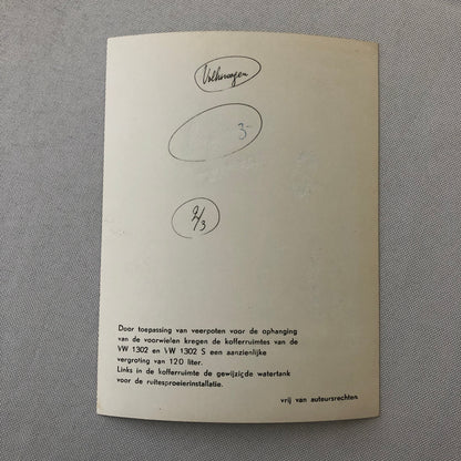 Vintage Volkswagen VW Beetle Factory Press Photo Photograph DUTCH Caption