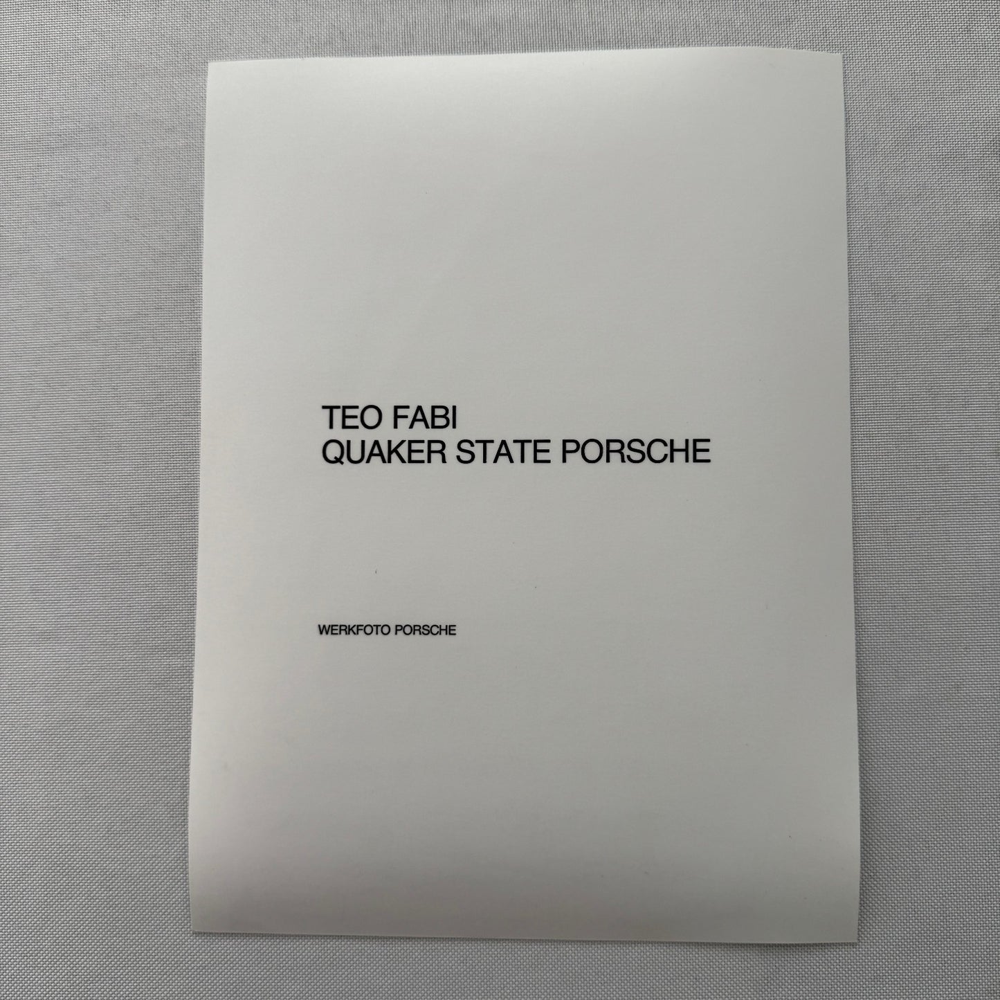 Teo Fabi Porsche Quaker State Racing Driver Factory Press Photo Photograph