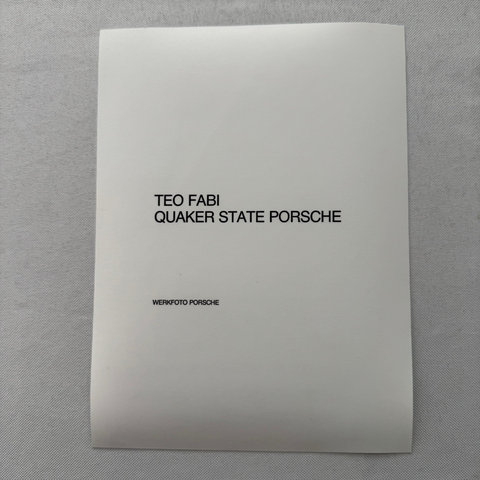 Teo Fabi Porsche Quaker State Racing Driver Factory Press Photo Photograph