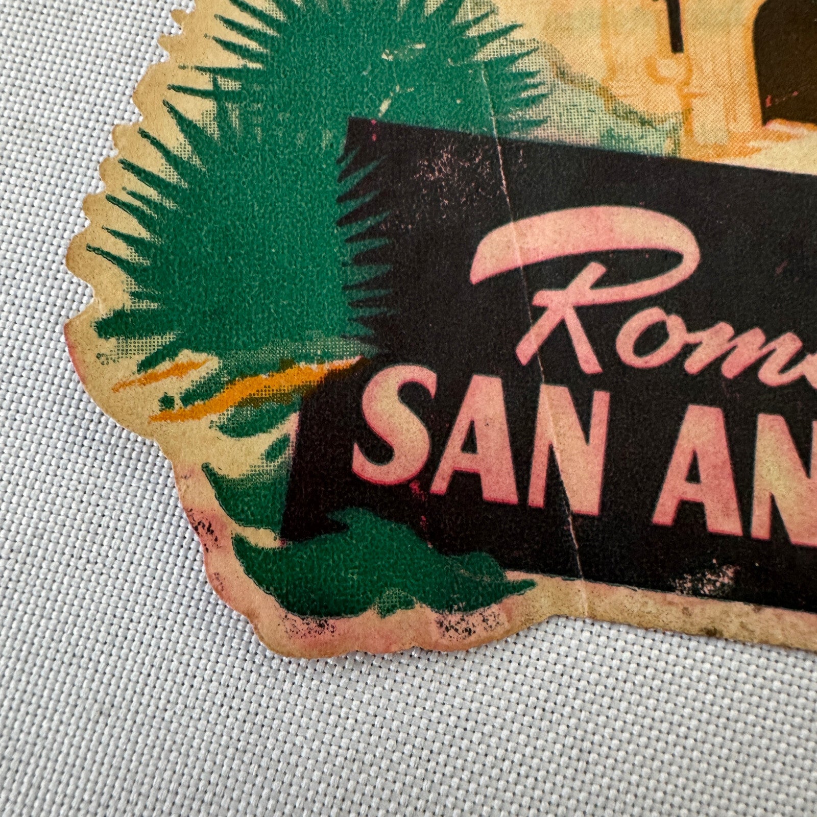 Romantic San Antonio Texas Travel Luggage Label Vintage