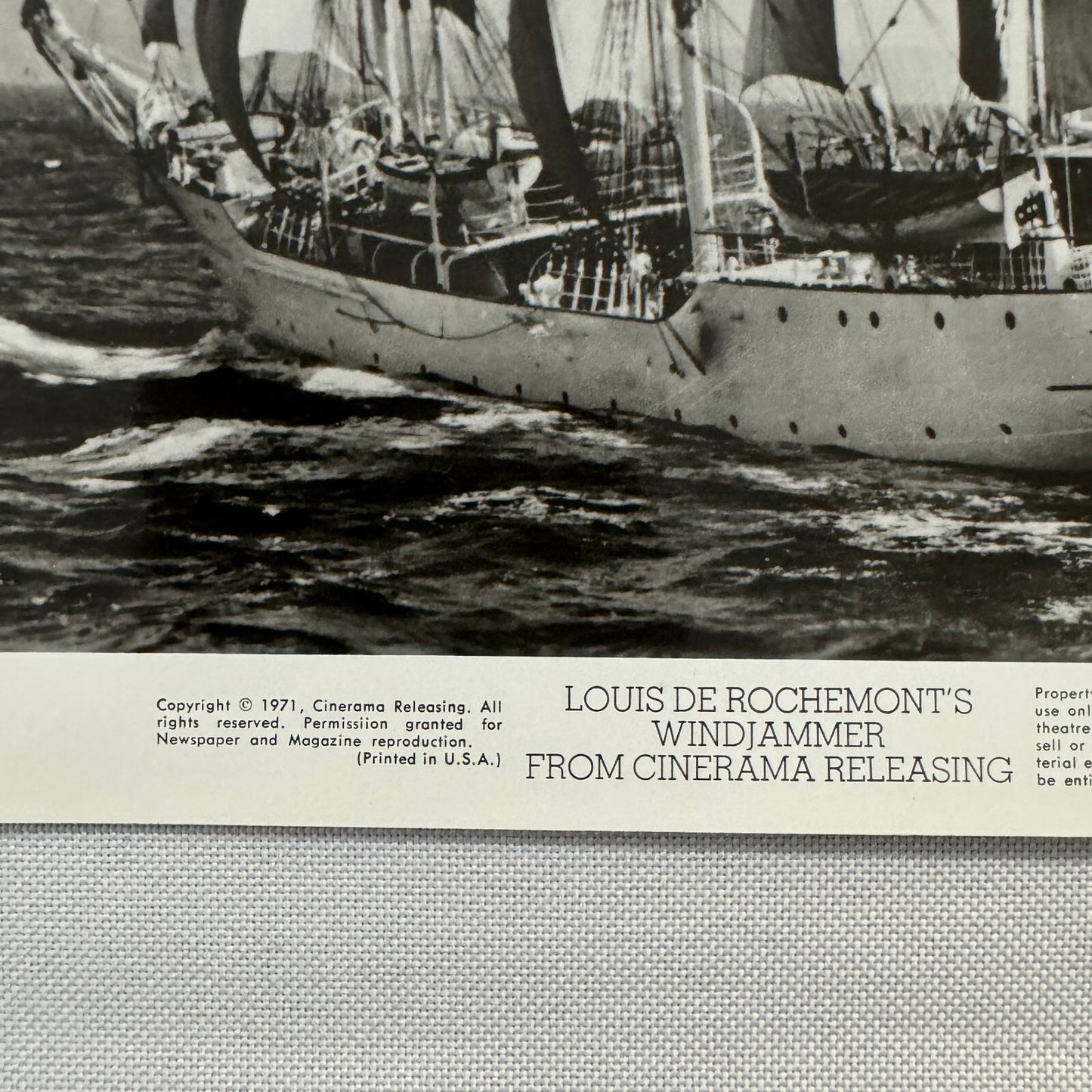 Louis de Rochemont Windjammer Movie Press Photo Photograph Cinerama 1971 Film