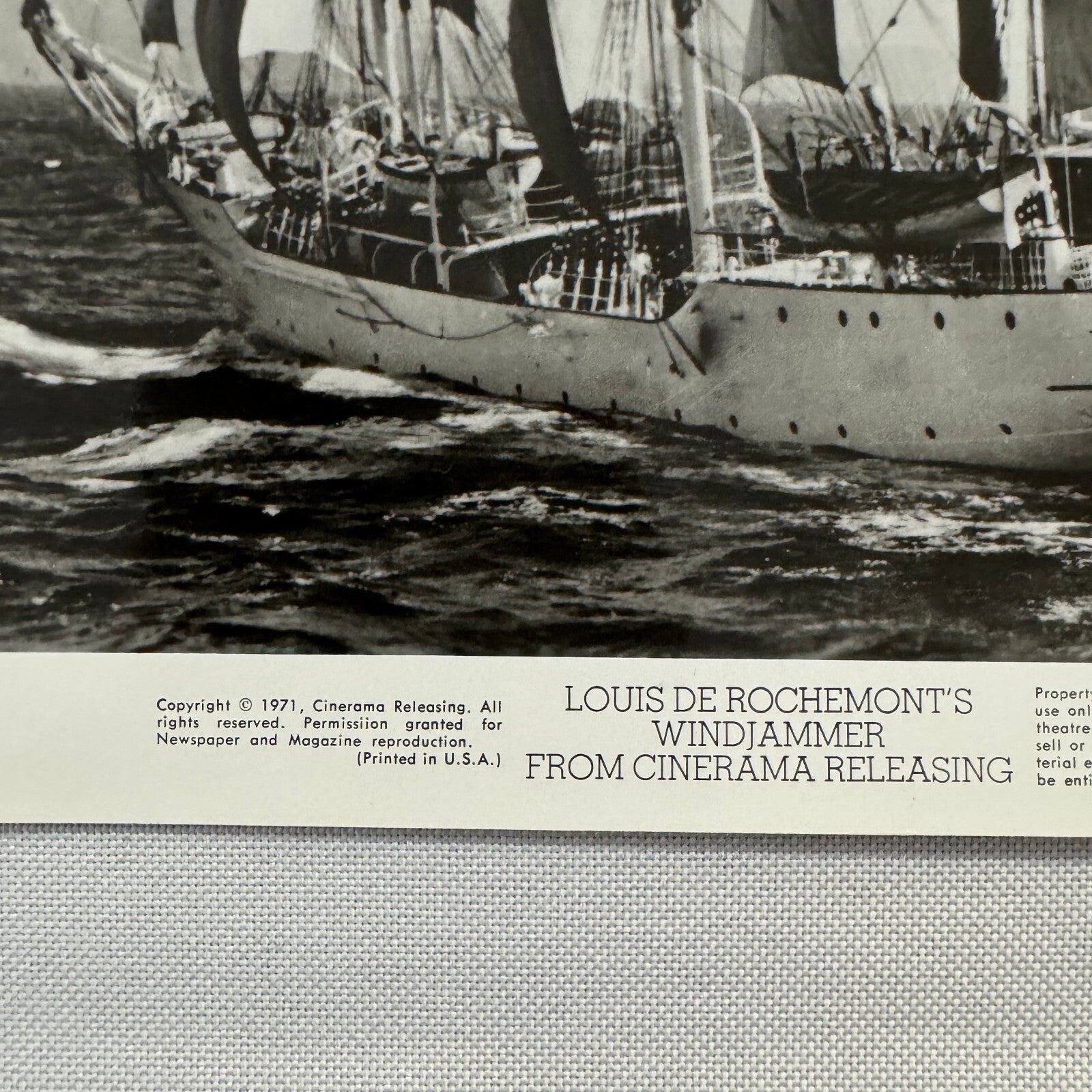 Louis de Rochemont Windjammer Movie Press Photo Photograph Cinerama 1971 Film