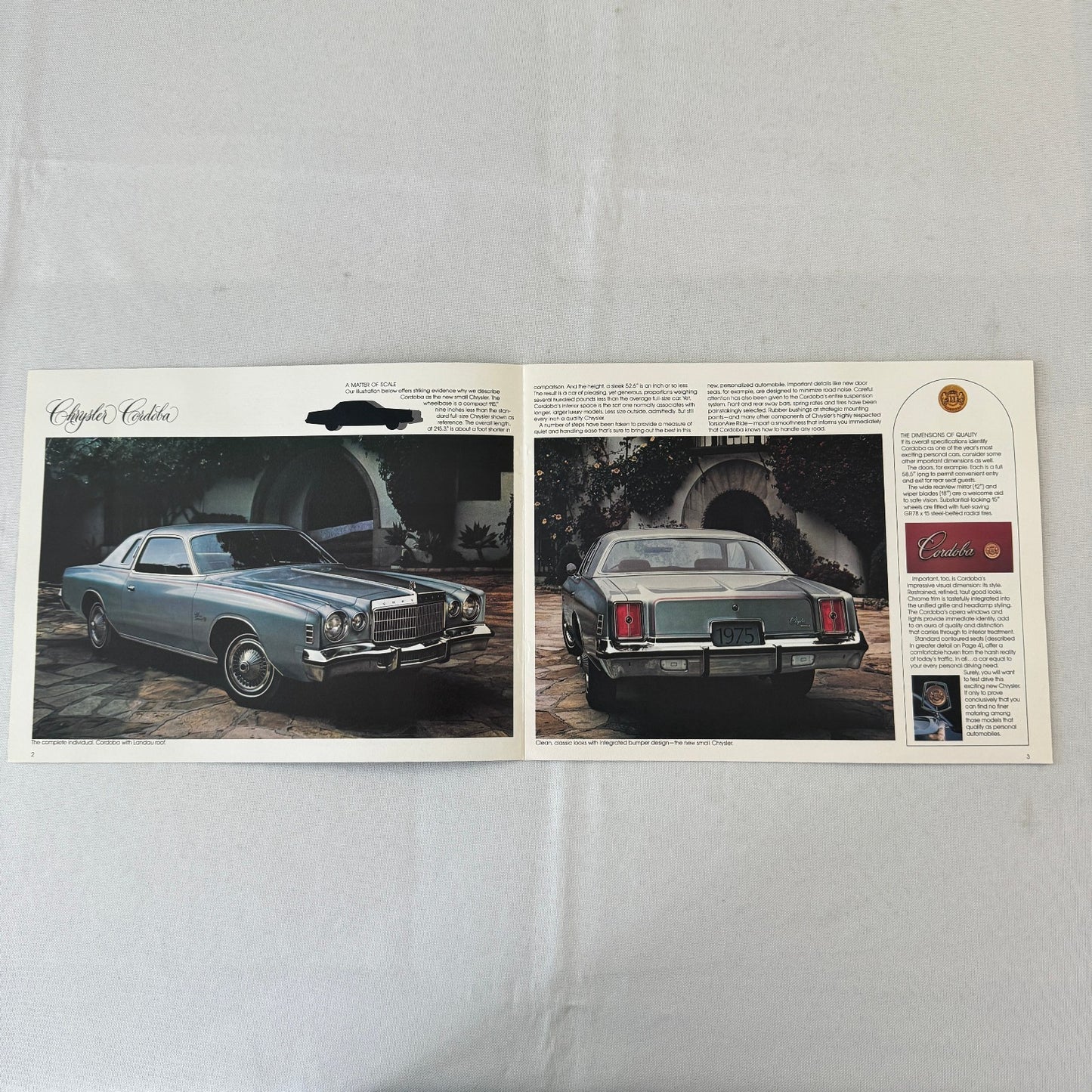1975 Chrysler Cordoba Car Sales Brochure Catalog Advertising