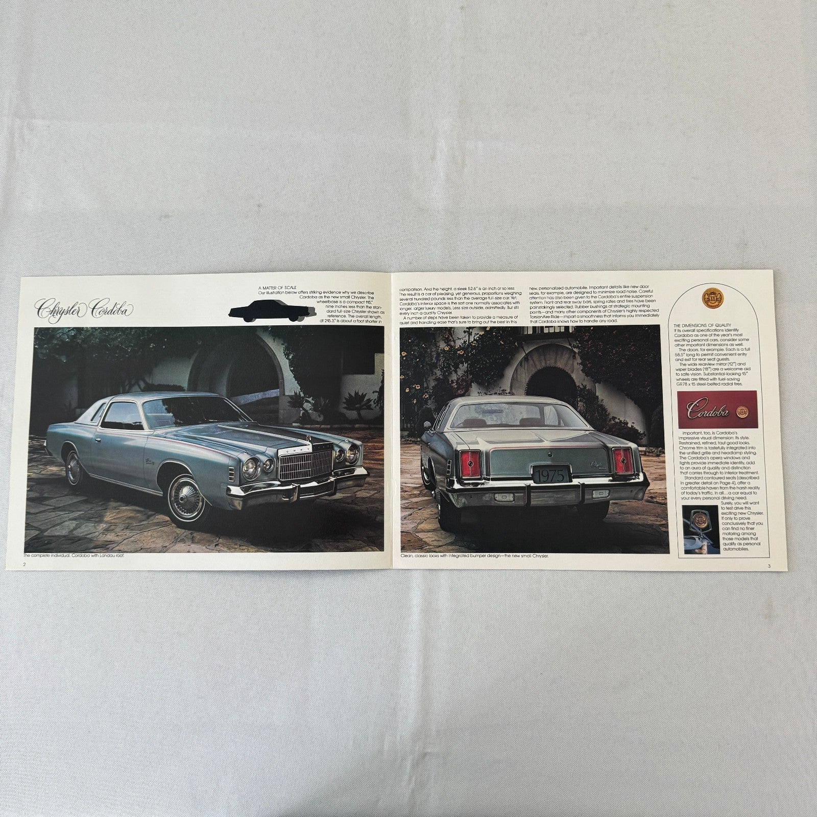 1975 Chrysler Cordoba Car Sales Brochure Catalog Advertising
