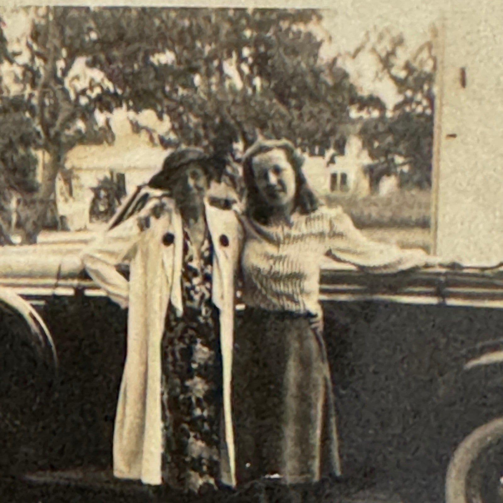 Vintage Photograph Photo Print Women with Car Automobile