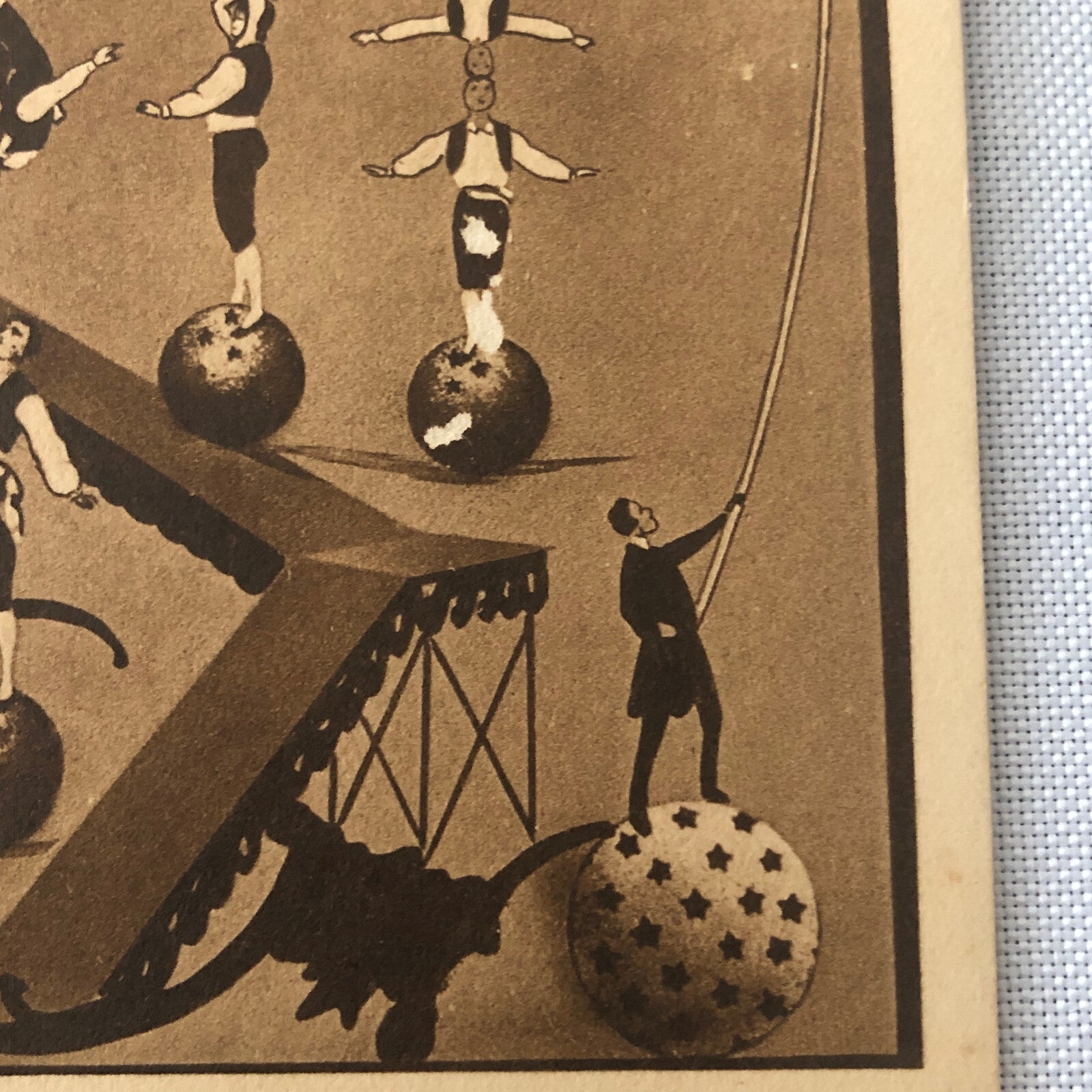 Circus Performer Balancing Acrobat Act Postcard Post Card Vintage Leyghtons