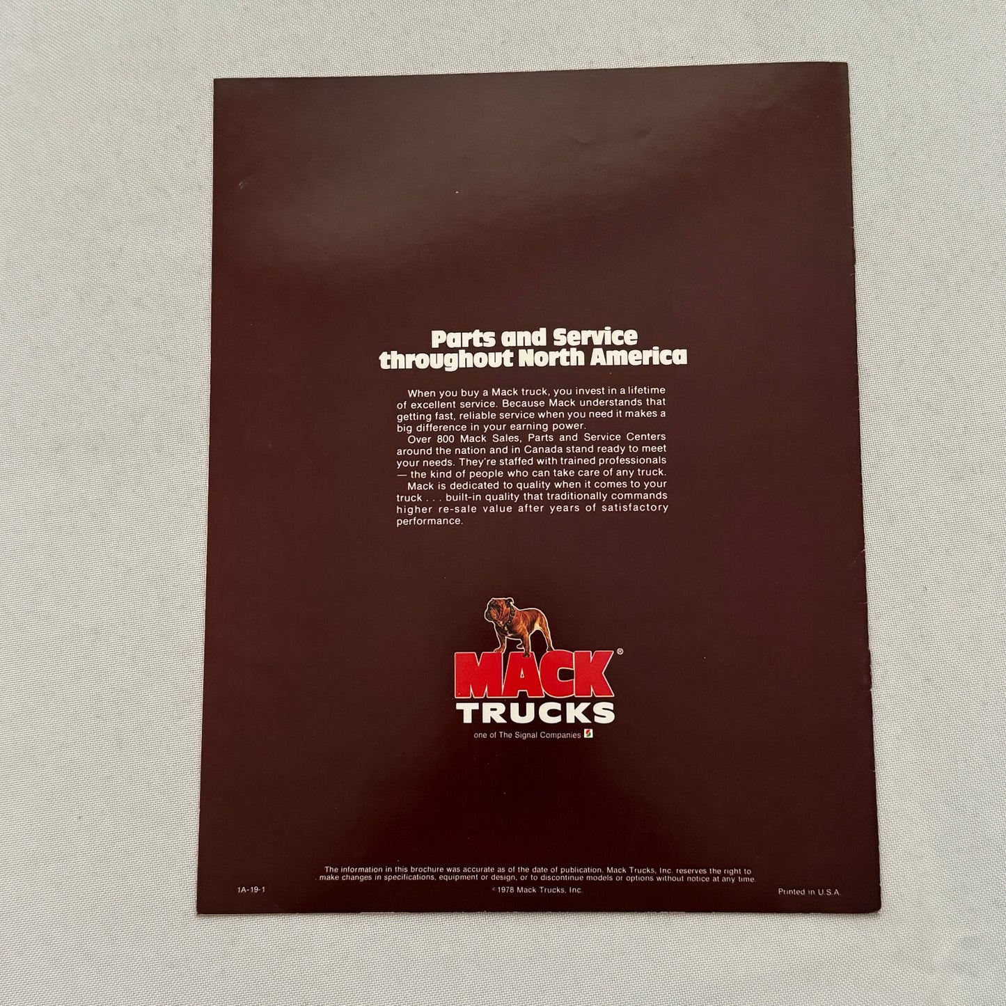 Mack MC Truck Sales Brochure Catalog Advertising