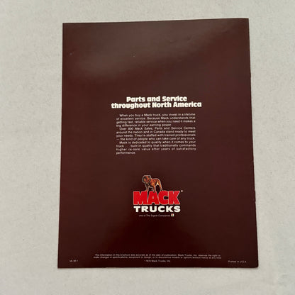 Mack MC Truck Sales Brochure Catalog Advertising