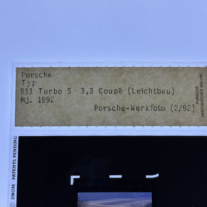 1992 Porsche 911 Turbo S 3.3 Coupe Leichtbau Factory Photo Slide Transparency