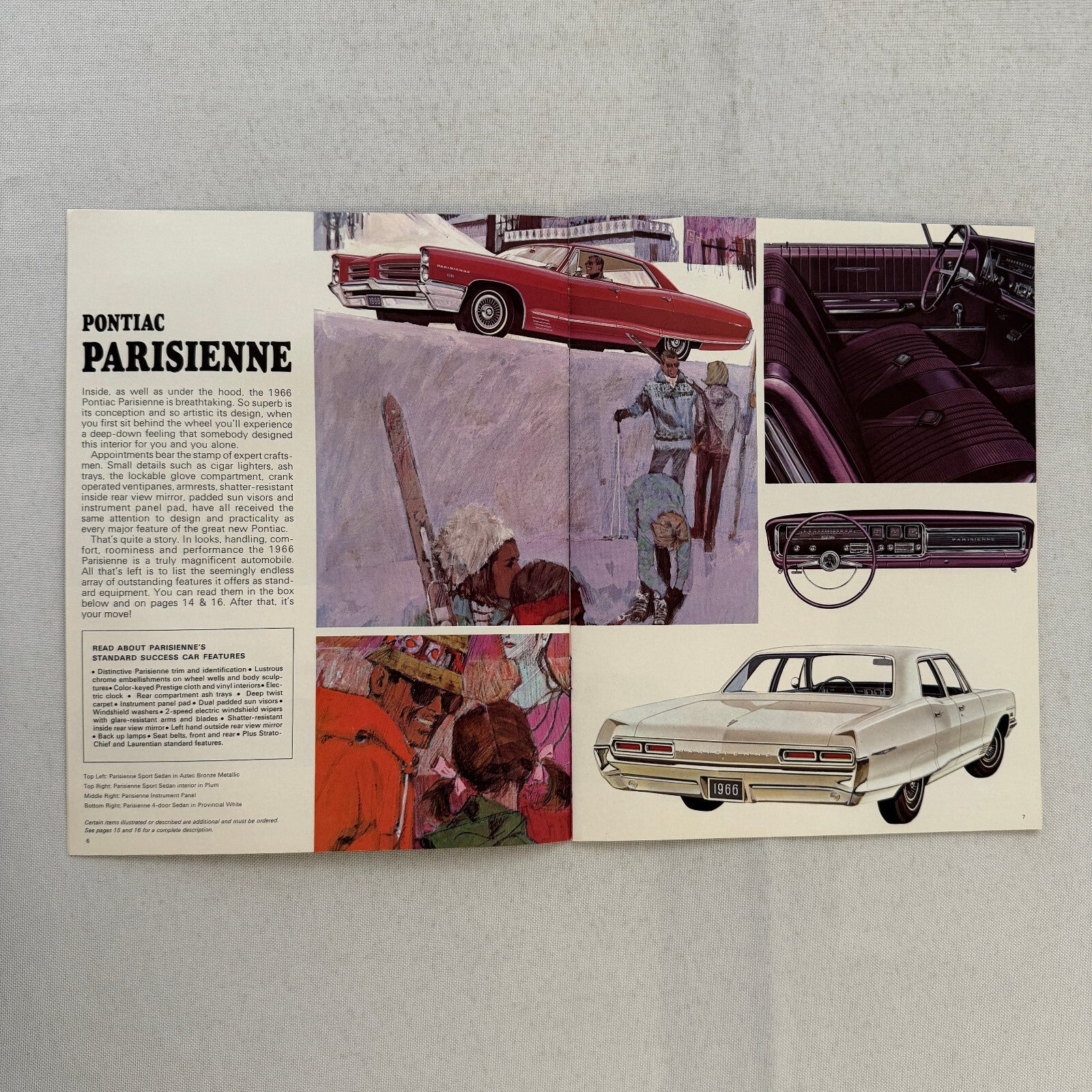 1966 Pontiac Sales Brochure Catalog Grand Parisienne Laurentian Strato Chief