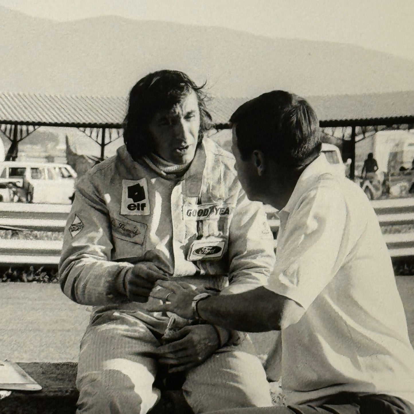 Vintage Racing Photo 1971 Austrian Grand Prix Ken Tyrrell Jackie Stewart