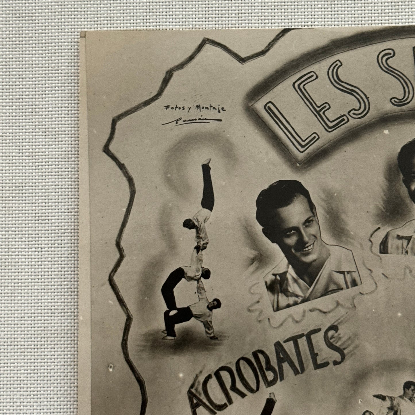 Vintage Circus Acrobat Act Balancing Photo Photograph Les Sultans French