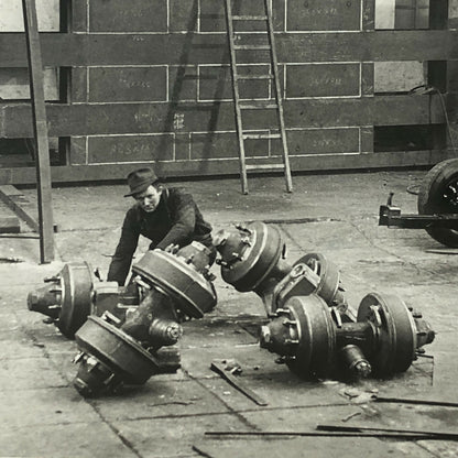 Vintage Photograph of a Factory with Workers Denmark Ergo Trailer Industrial