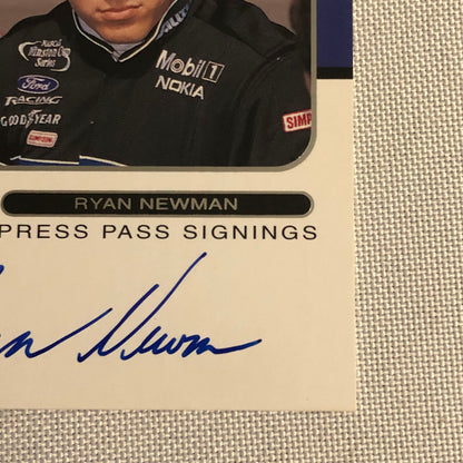 2001 2002 Press Pass Signings Ryan Newman Auto Signature Signed Card NASCAR