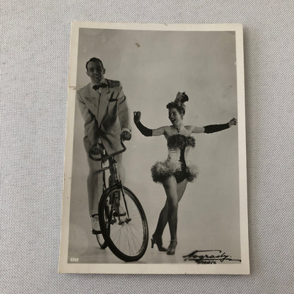 Circus Performers with Bicycle Photo Photograph Vintage 2 Heinkes