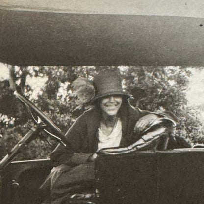 Vintage Car Photo Photograph Print Women with Automobile Snapshot