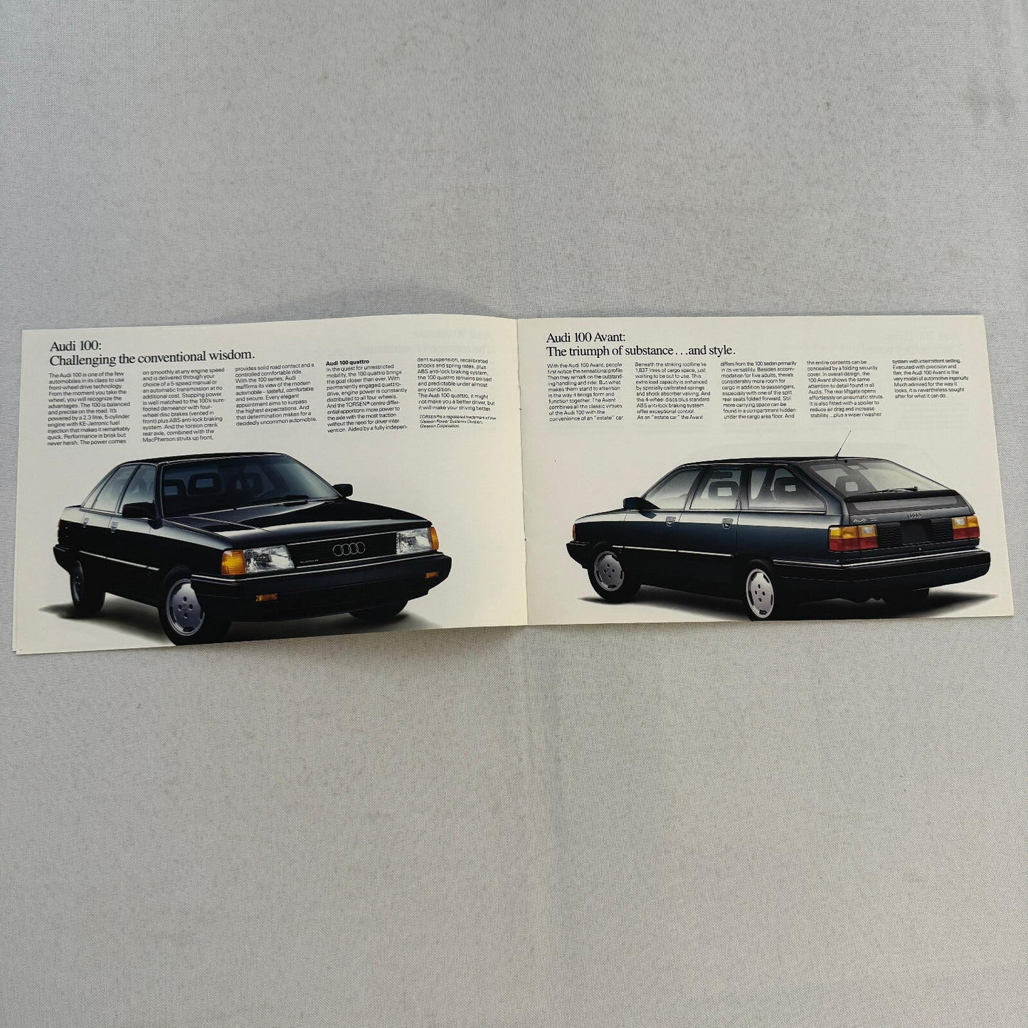 1989 Audi Car Sales Brochure Catalog 90 Quattro 100 Avant 200 Turbo Quattro +