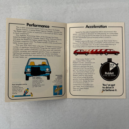 Volkswagen VW Rabbit Car Sales Brochure Catalog Canadian 1977 Campmobile Bus
