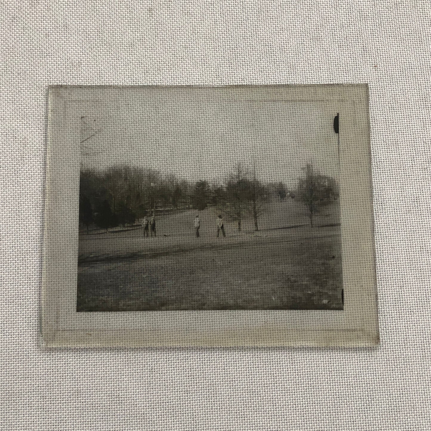 Antique Glass Plate Lantern Slide Photo Golf Golfers Golfing Golf Course