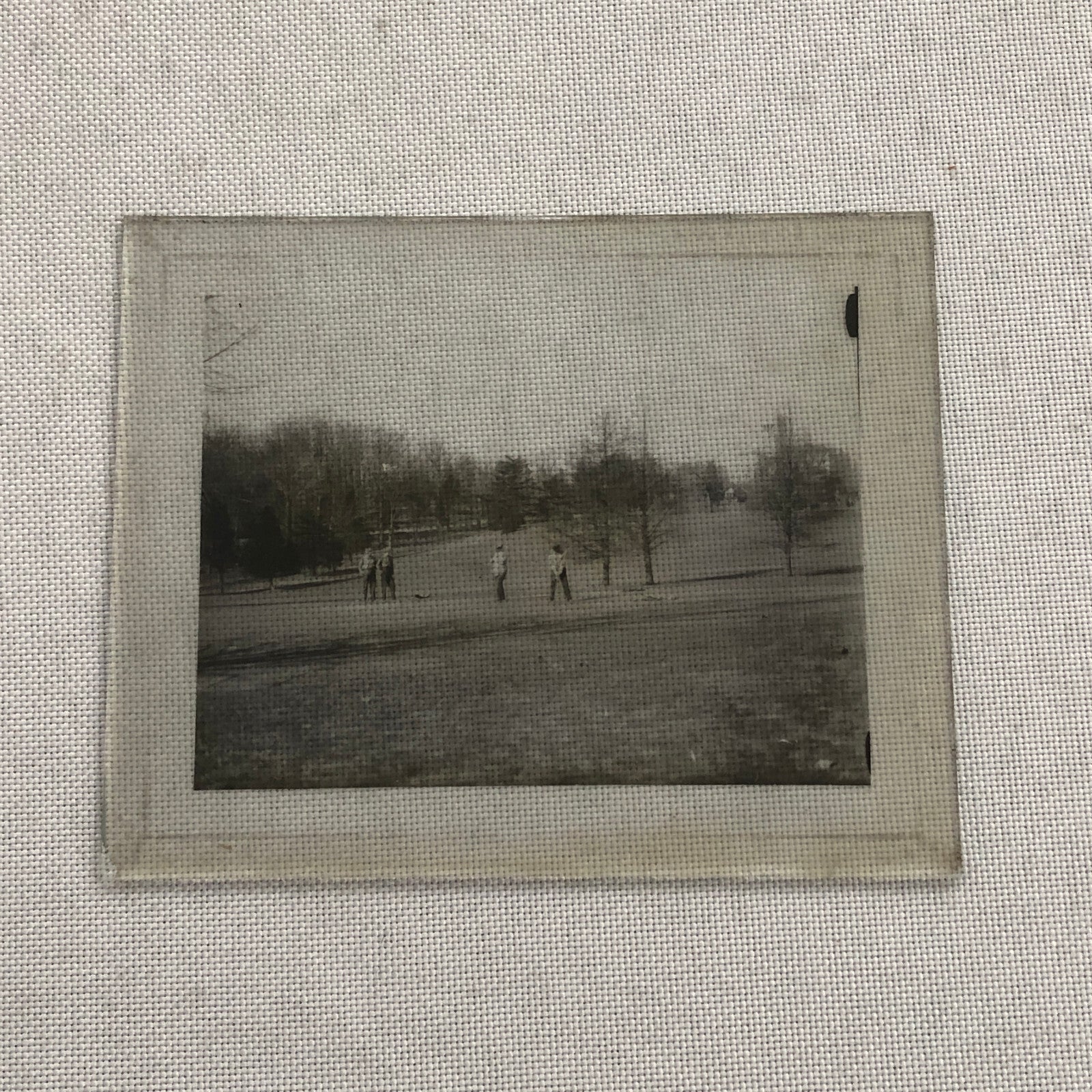 Antique Glass Plate Lantern Slide Photo Golf Golfers Golfing Golf Course