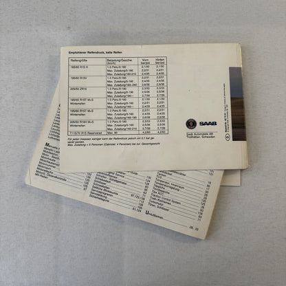 1995 Saab 900 Car Owners Manual Pouch GERMAN Text