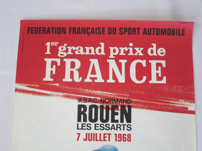 Poster Racing Rouen Les Essarts Grand Prix de France 1968 Race Event Vintage