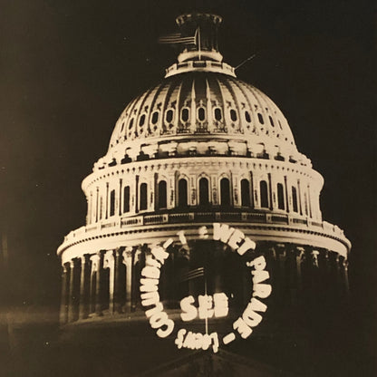 Press Photo Photograph Theater Neon Sign Projected on US Capitol 1932 Underwood