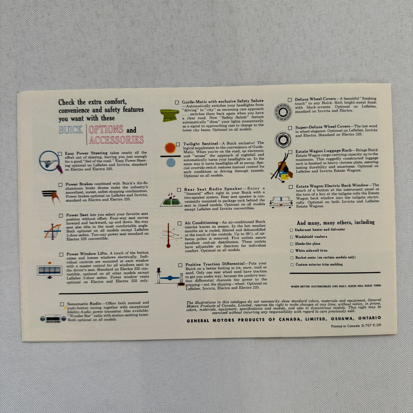 1960 Buick LeSabre Car Sales Brochure Catalog Station Wagon Coupe Convertible