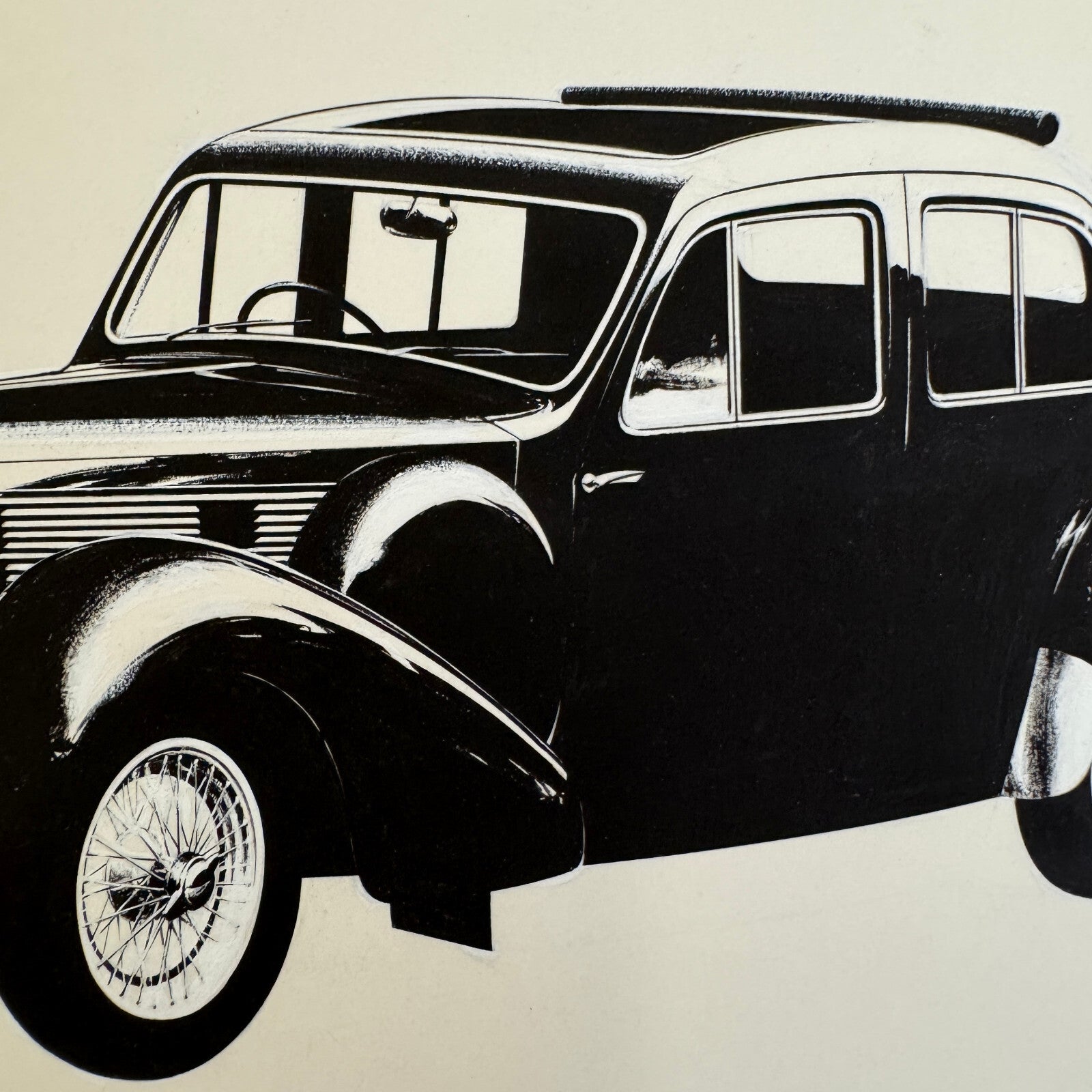 1939 Bugatti Type 57C Galibier Automobile Illustration Art Drawing Hand Drawn