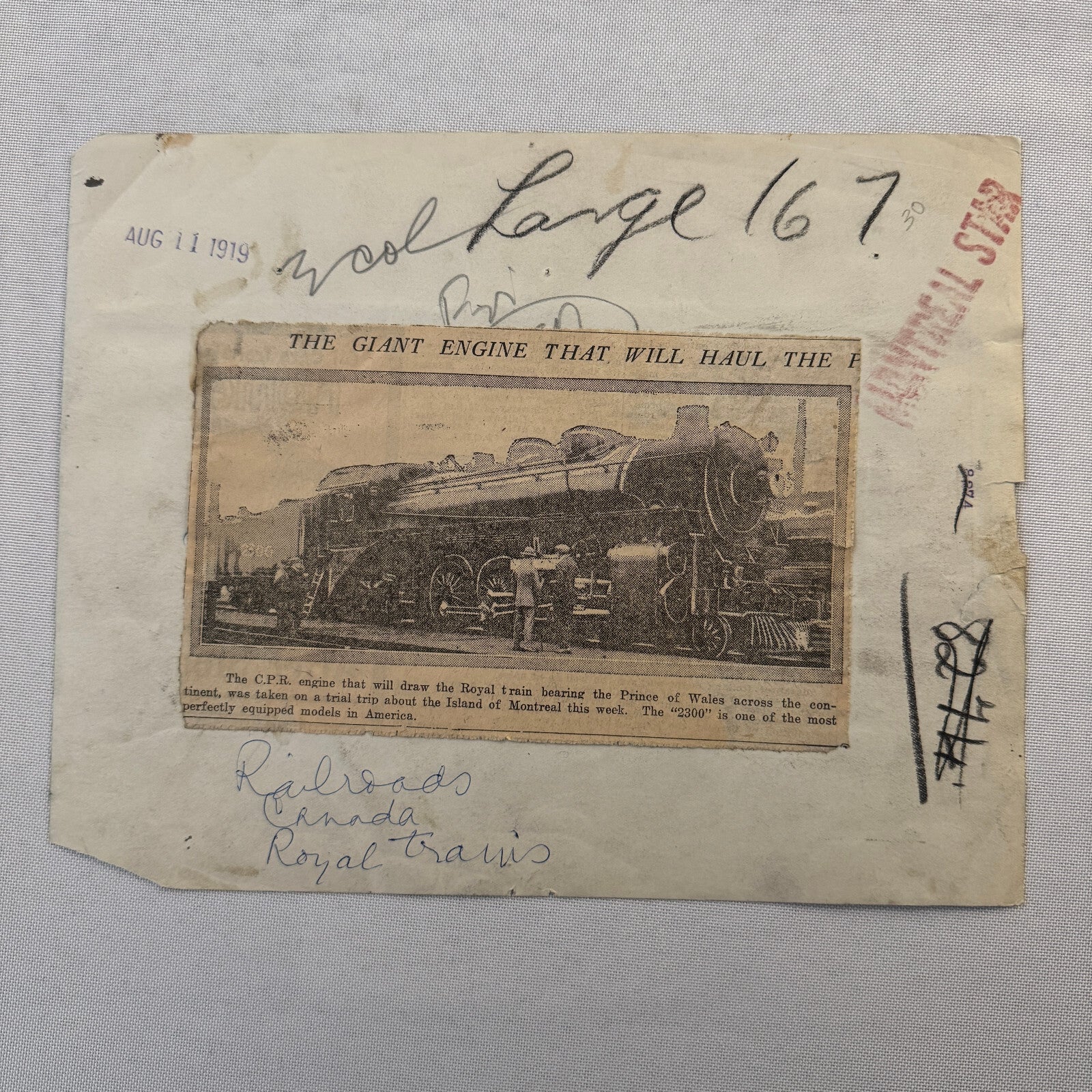 Royal Train Prince of Wales Canada Tour 1919 Press Photo Vintage Rail Railway