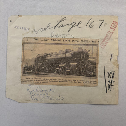 Royal Train Prince of Wales Canada Tour 1919 Press Photo Vintage Rail Railway