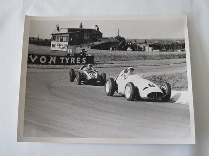Vintage 1959 Racing Photograph Sitrling Moss & Bruce McLaren British Grand Prix 