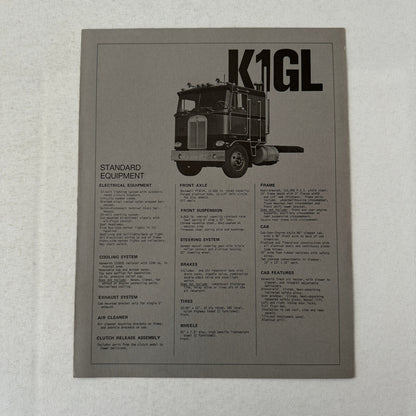 Kenworth K1GL Truck Sales Brochure Catalog K1 GL Truck 1976 1977