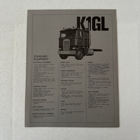 Kenworth K1GL Truck Sales Brochure Catalog K1 GL Truck 1976 1977