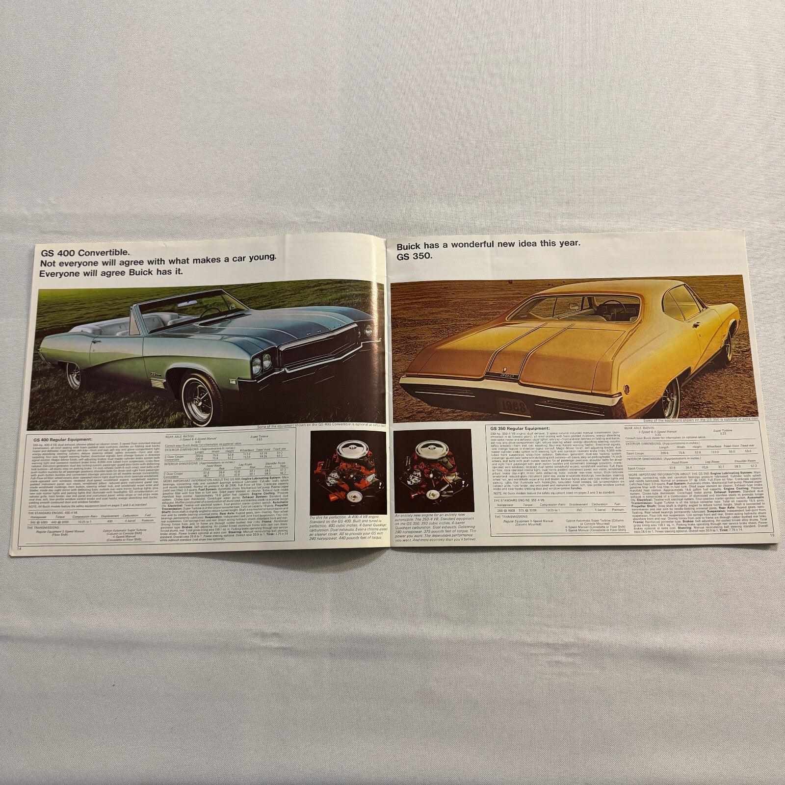 1968 Buick Sales Brochure Catalog GS400 GS350 Skylark Wildcat Electra Riviera +